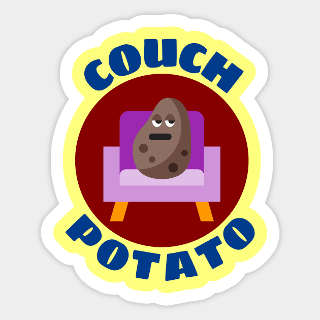 Couch Potato | Procrastinator Pun Sticker by Allthingspunny